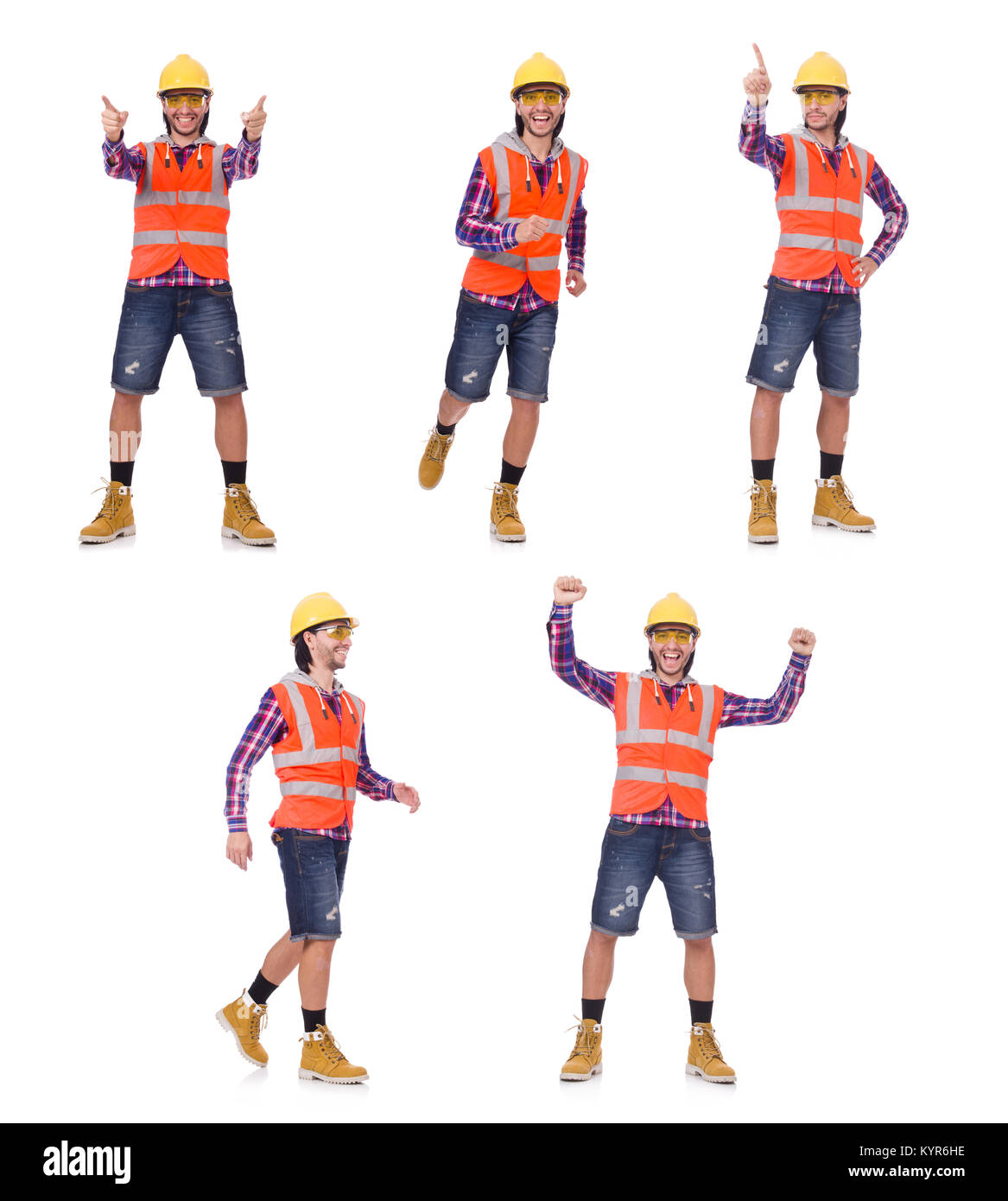 Funny engineer isolated on the white white Stock Photo - Alamy
