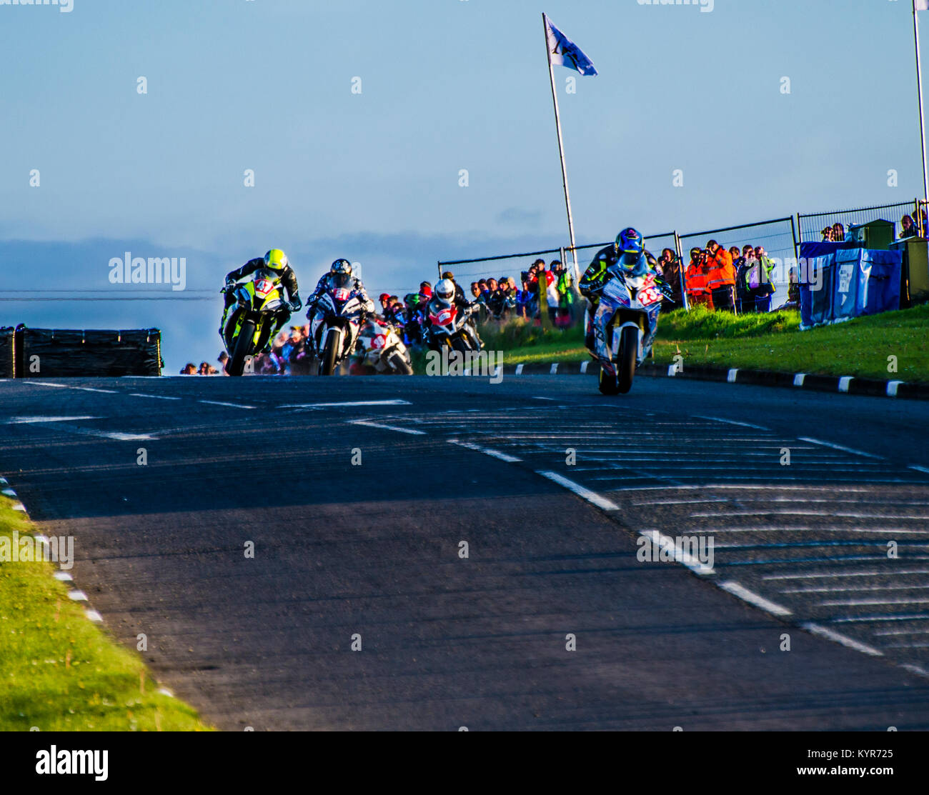 NW 200 2015 at the Magheraboy Chicane, Portrush, N.Ireland Stock Photo