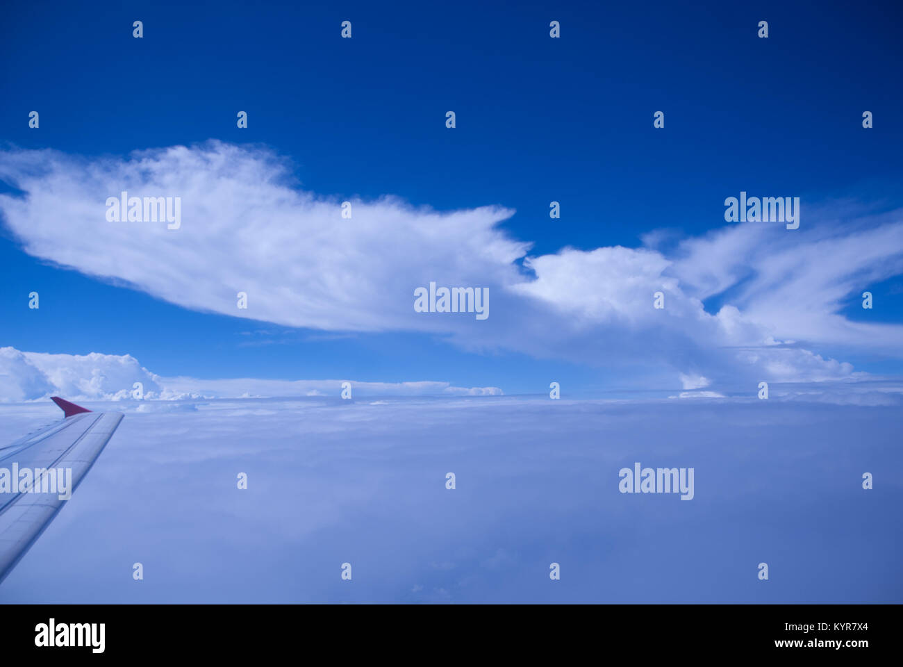 clouds seen from airplane above Sulawesi, Indonesia Stock Photo