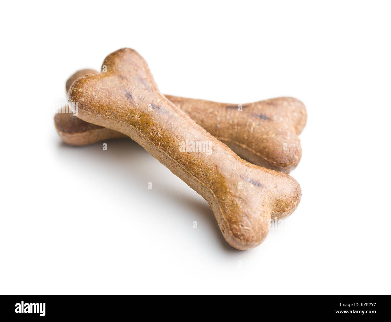 Dog food. Bone snack isolated on white background. Stock Photo