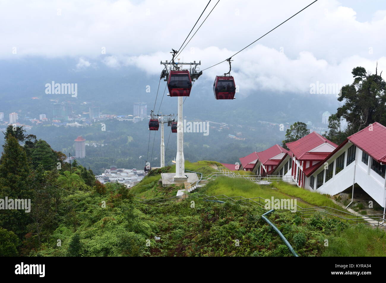 Genting Highlands, Malaysia - November 2, 2017: Genting Highlands from Awana SkyWay Stock Photo