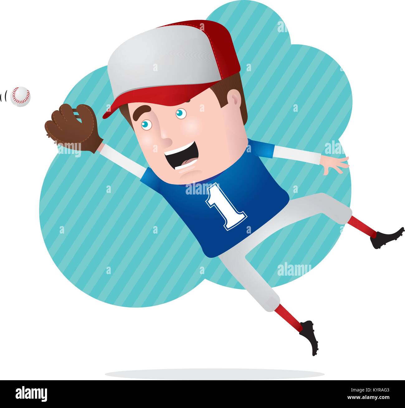 Boy jumping catch baseball hires stock photography and images Alamy