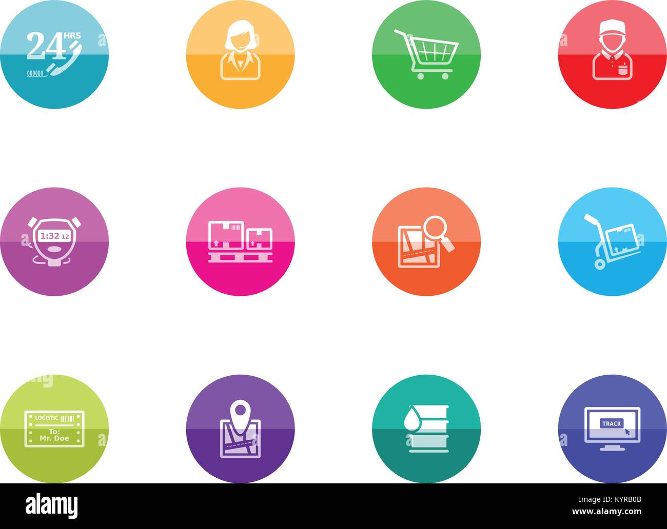 Logistic icon series in color circles. Vector illustration Stock Vector ...
