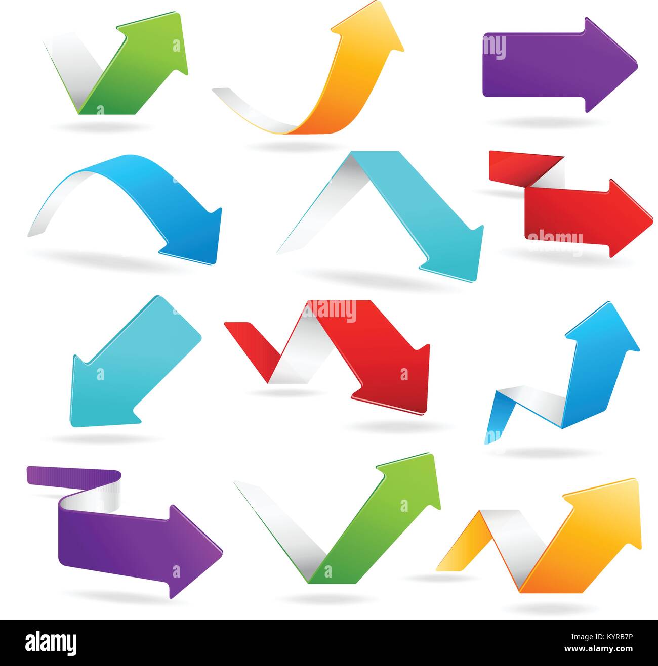 Vector arrows in 6 different colors. Vector illustration Stock Vector ...