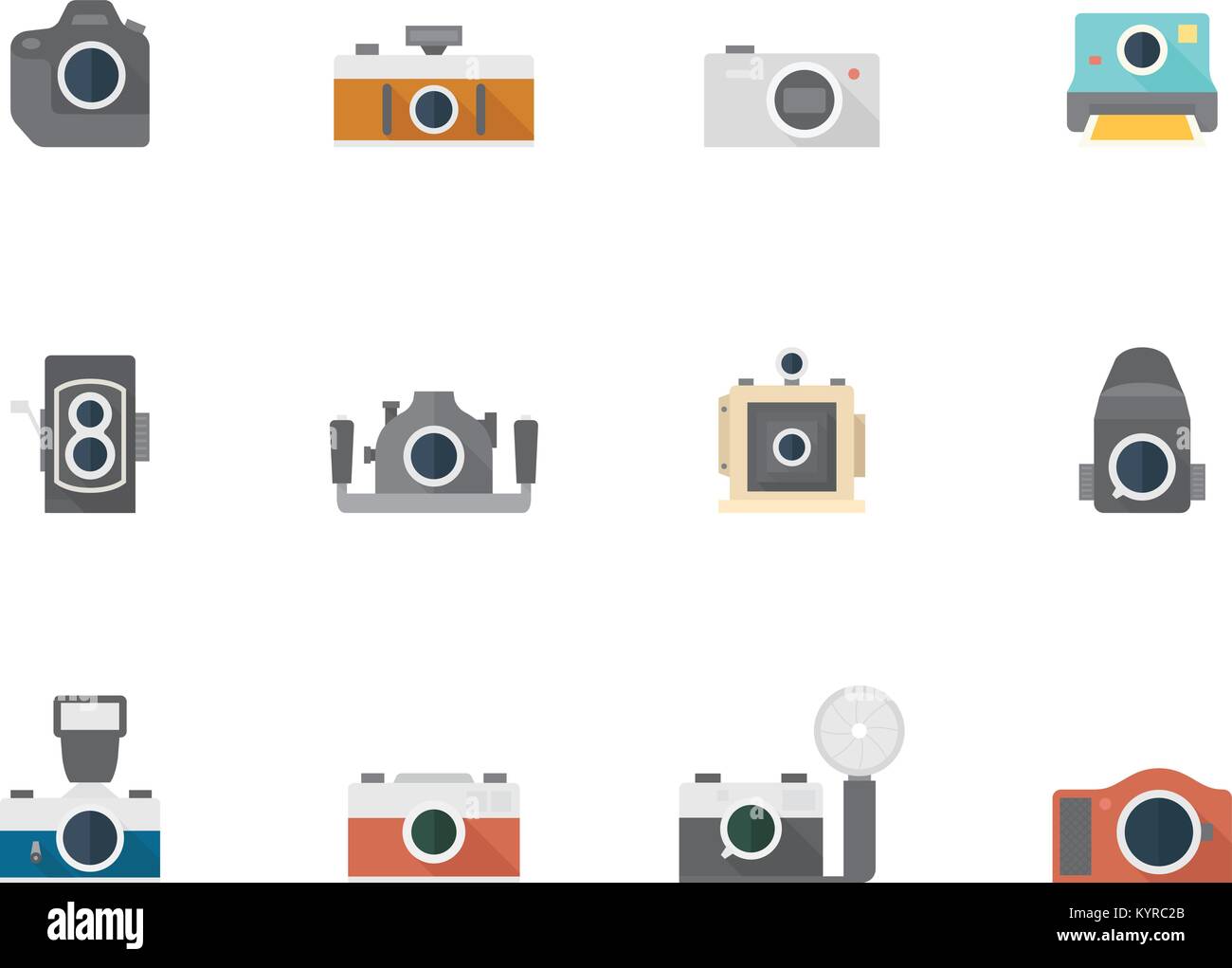 Crime icons in flat color style. Vector illustration Stock Vector Image ...