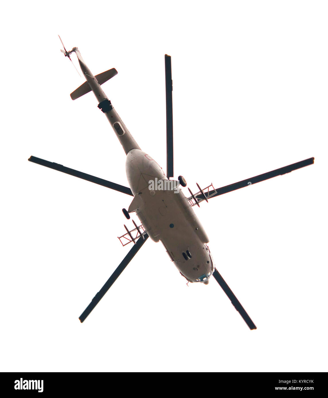 military helicopter on a white background Stock Photo