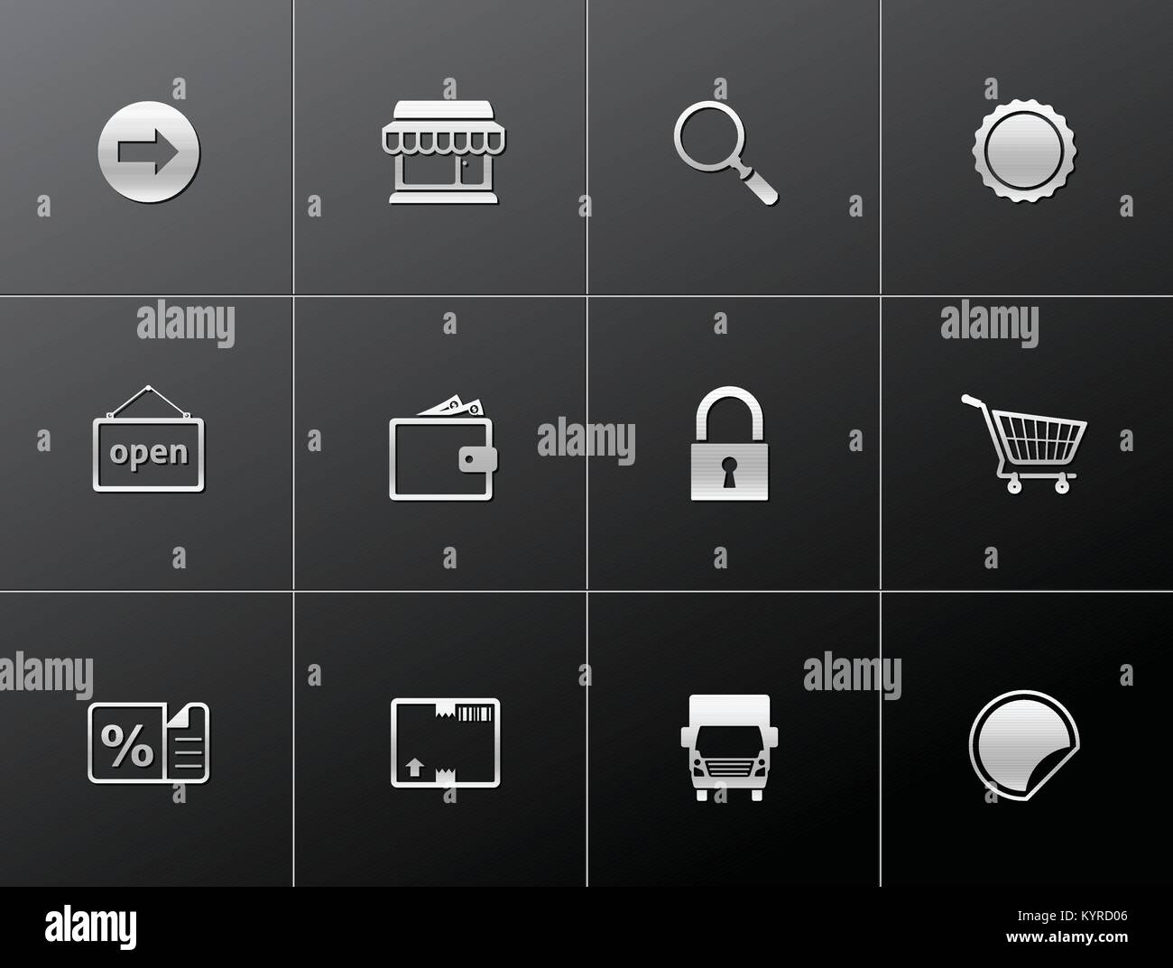 Ecommerce icon set in metallic style Stock Vector Image & Art - Alamy