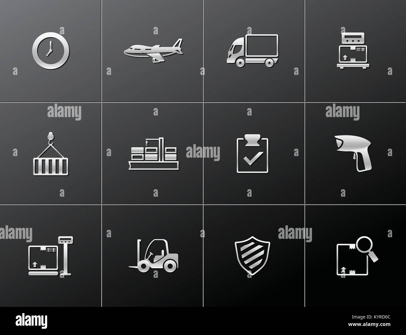 Logistic icon series in metallic style Stock Vector Image & Art - Alamy