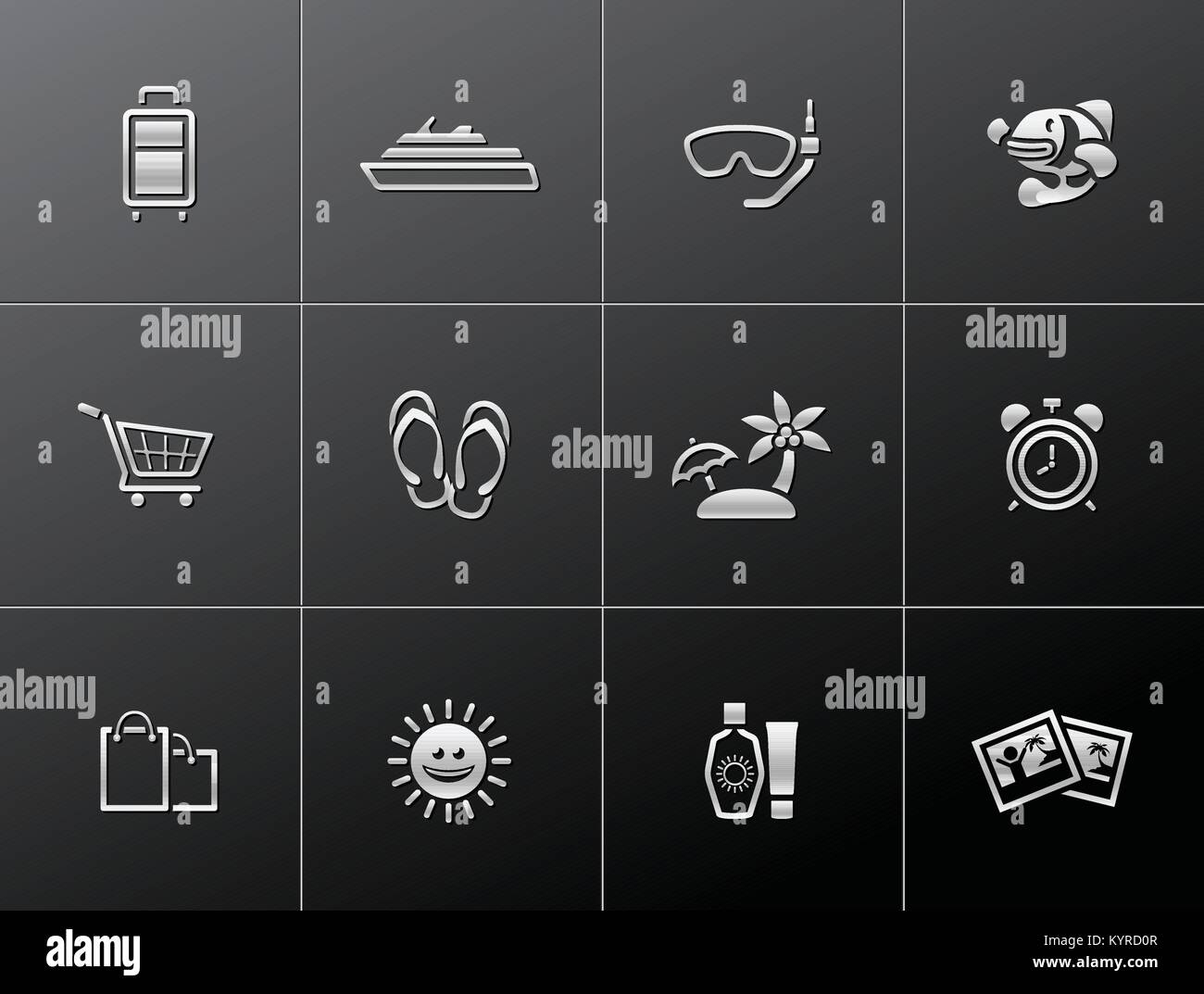 Travel icon set in metallic style Stock Vector Image & Art - Alamy