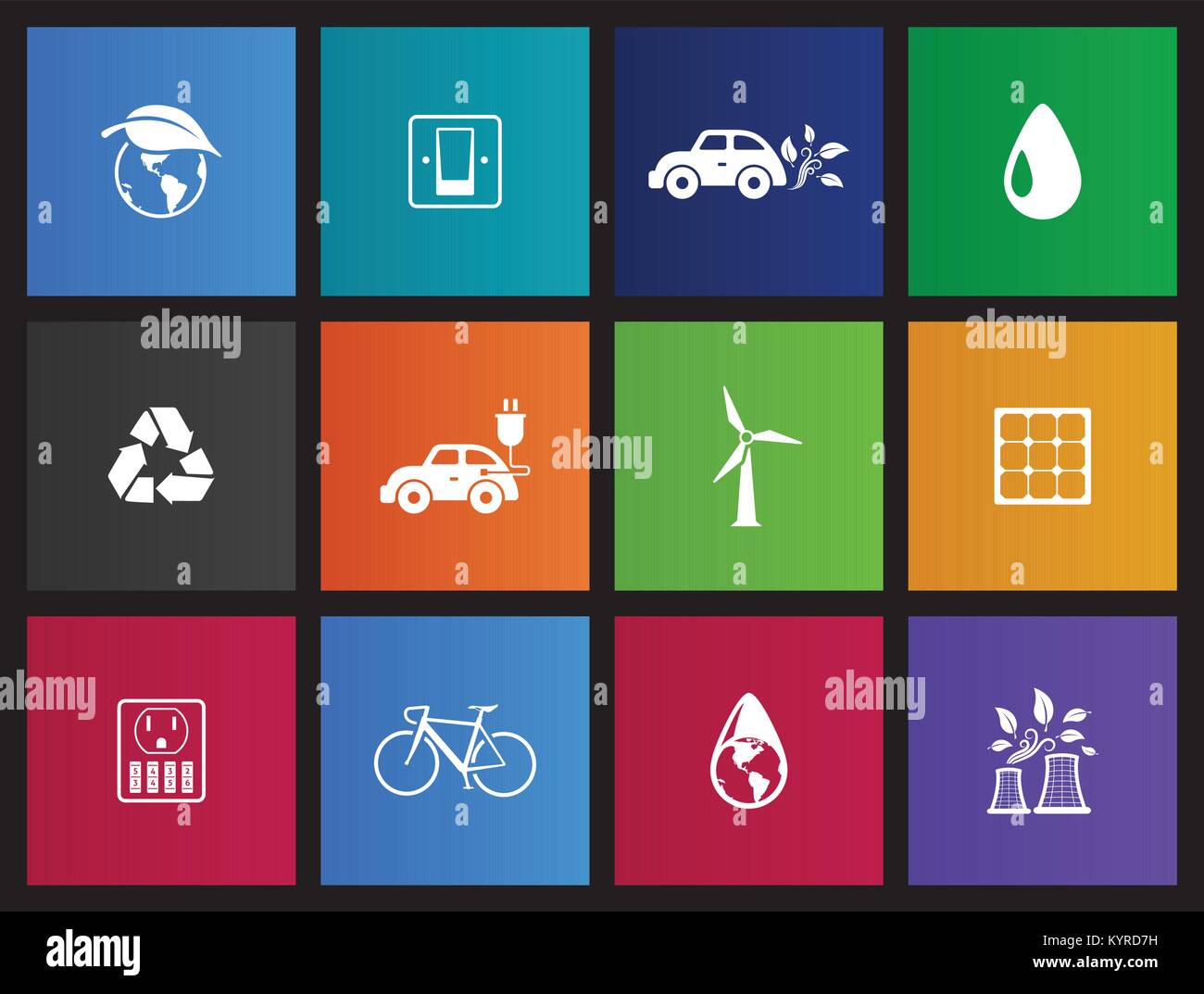 Environment icon series in metro UI style Stock Vector Image & Art - Alamy