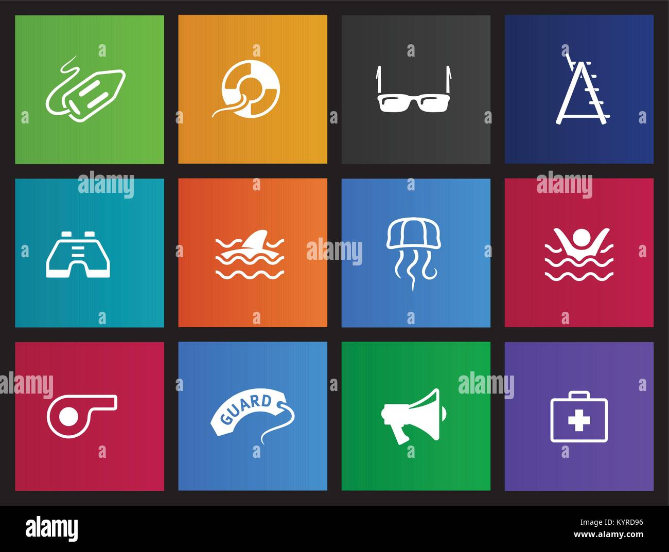Lifeguard icons in Metro style Stock Vector Image & Art - Alamy