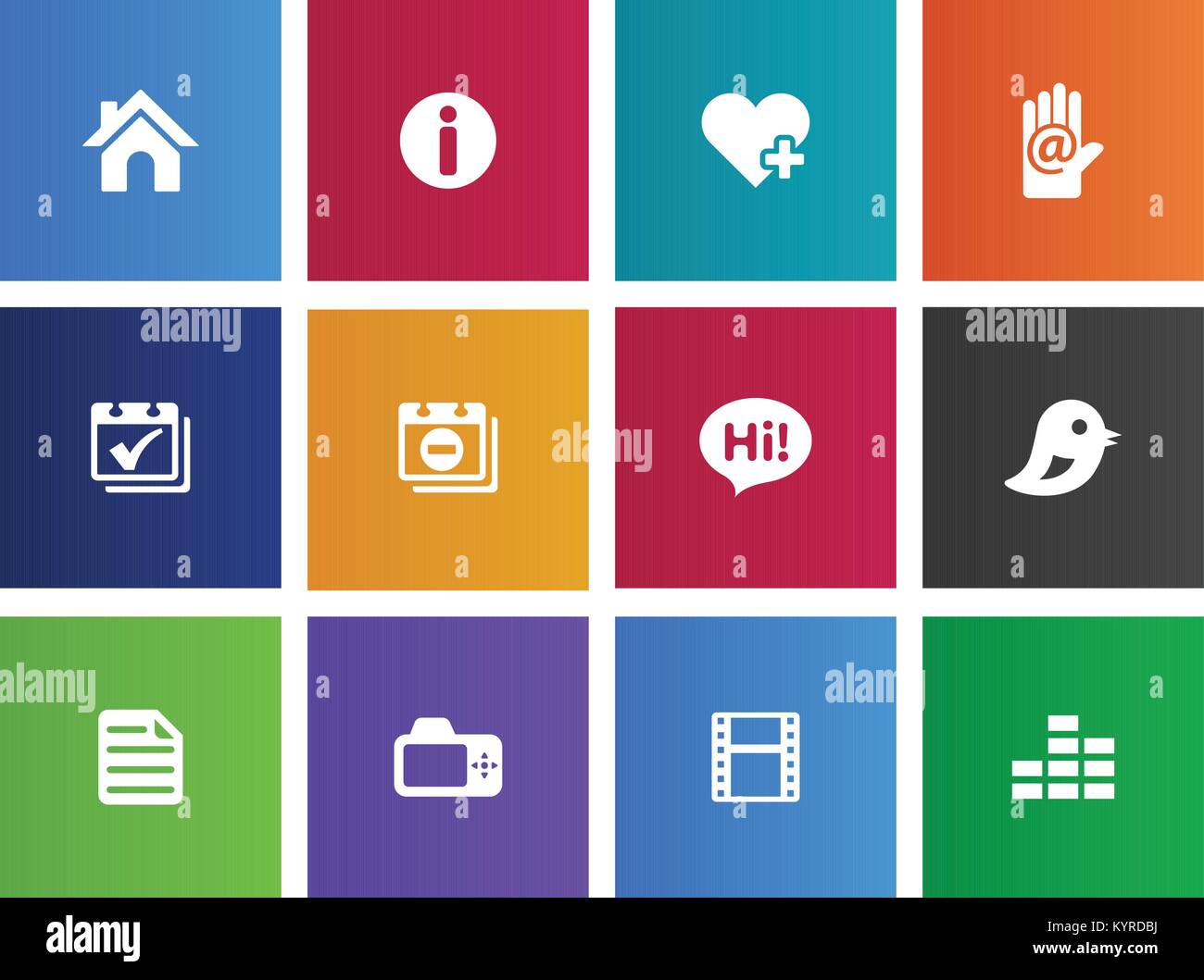 Personal Website And Portfolio Icons Series In Metro Style Stock Vector Image Art Alamy