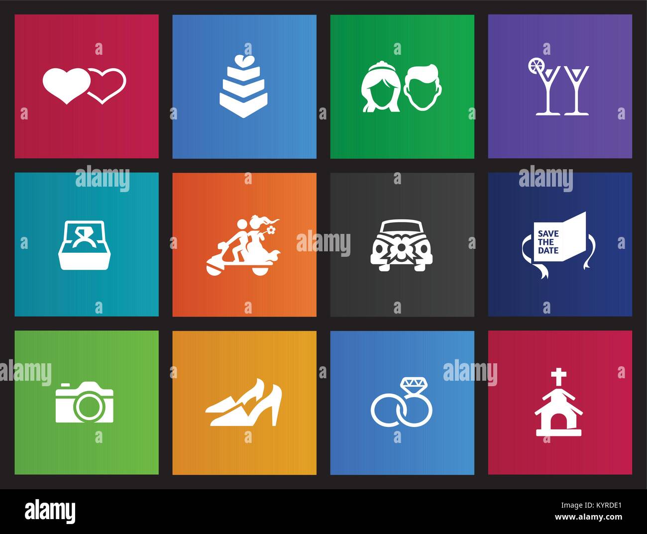 Wedding icons in Metro style Stock Vector Image & Art - Alamy