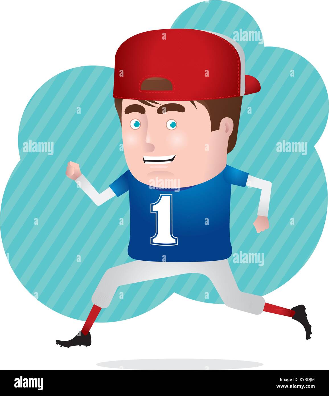 A confident professional baseball player running Stock Vector Image ...