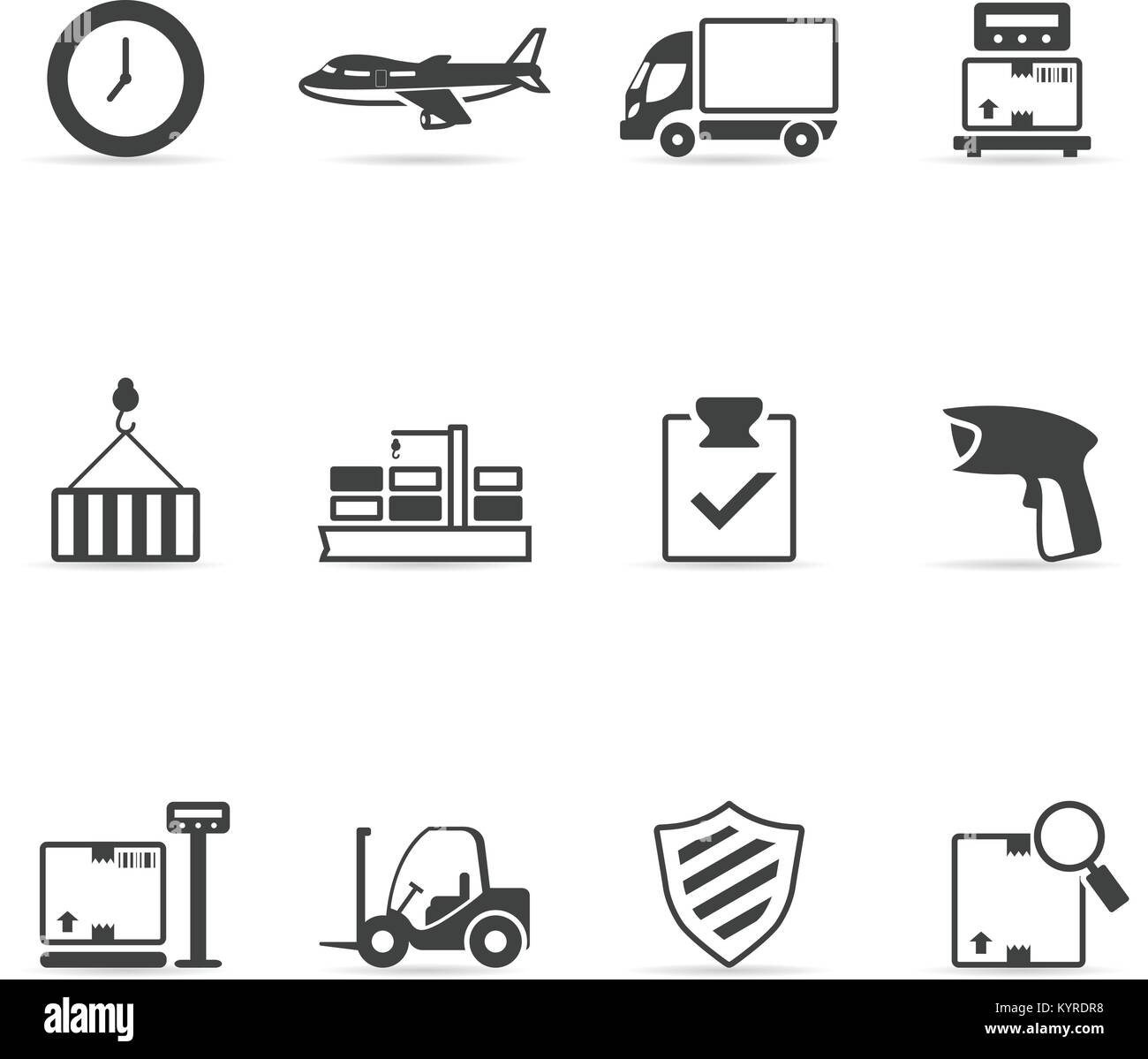 Logistic icon set single color Stock Vector Image & Art - Alamy