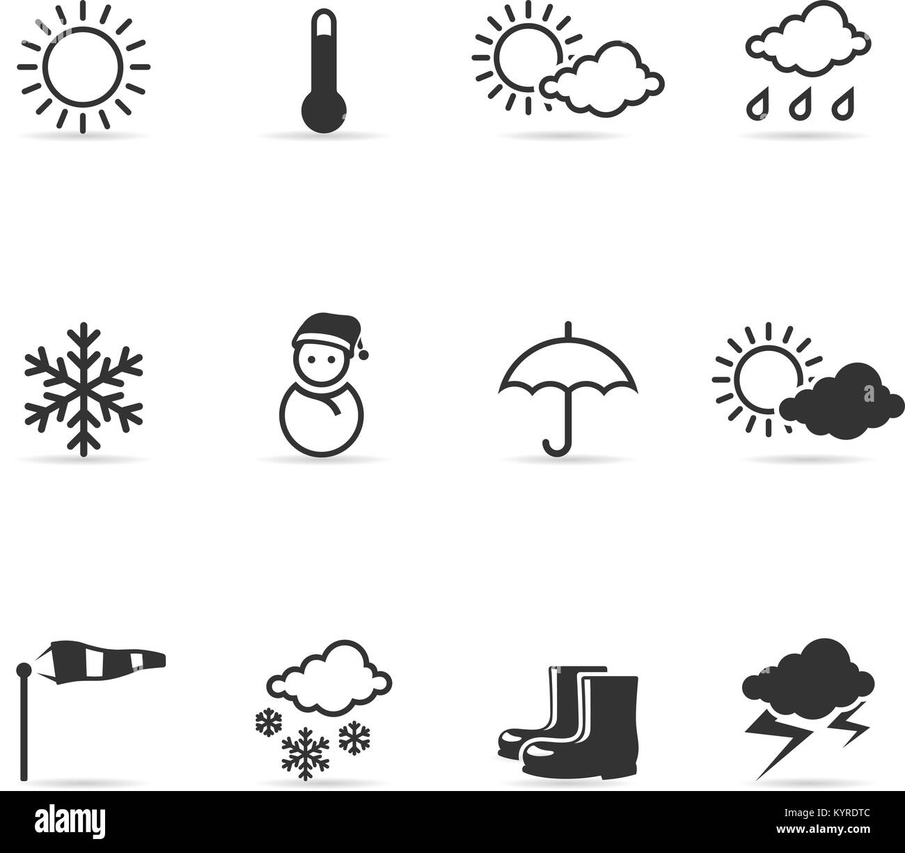 Weather icons in single color Stock Vector Image & Art Alamy