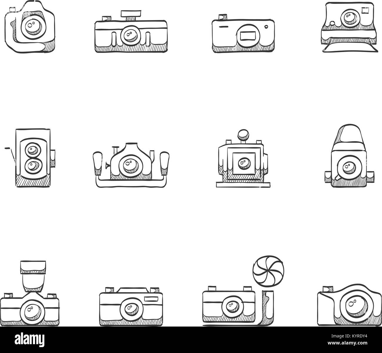 Camera icons in sketch Stock Vector Image & Art Alamy