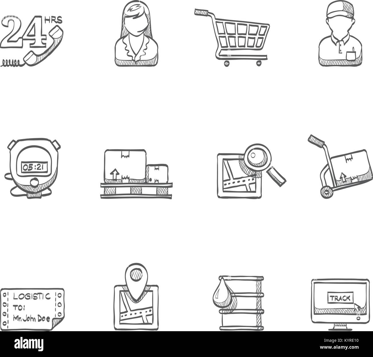 Logistic icon series in sketch Stock Vector Image & Art - Alamy