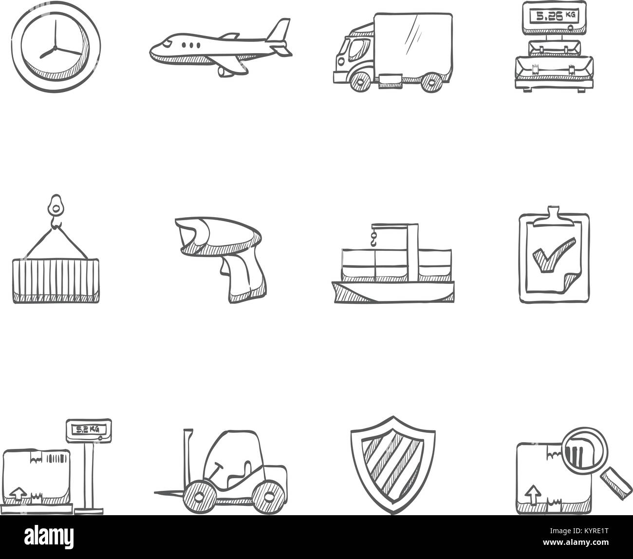Logistic icon series in sketch Stock Vector Image & Art - Alamy