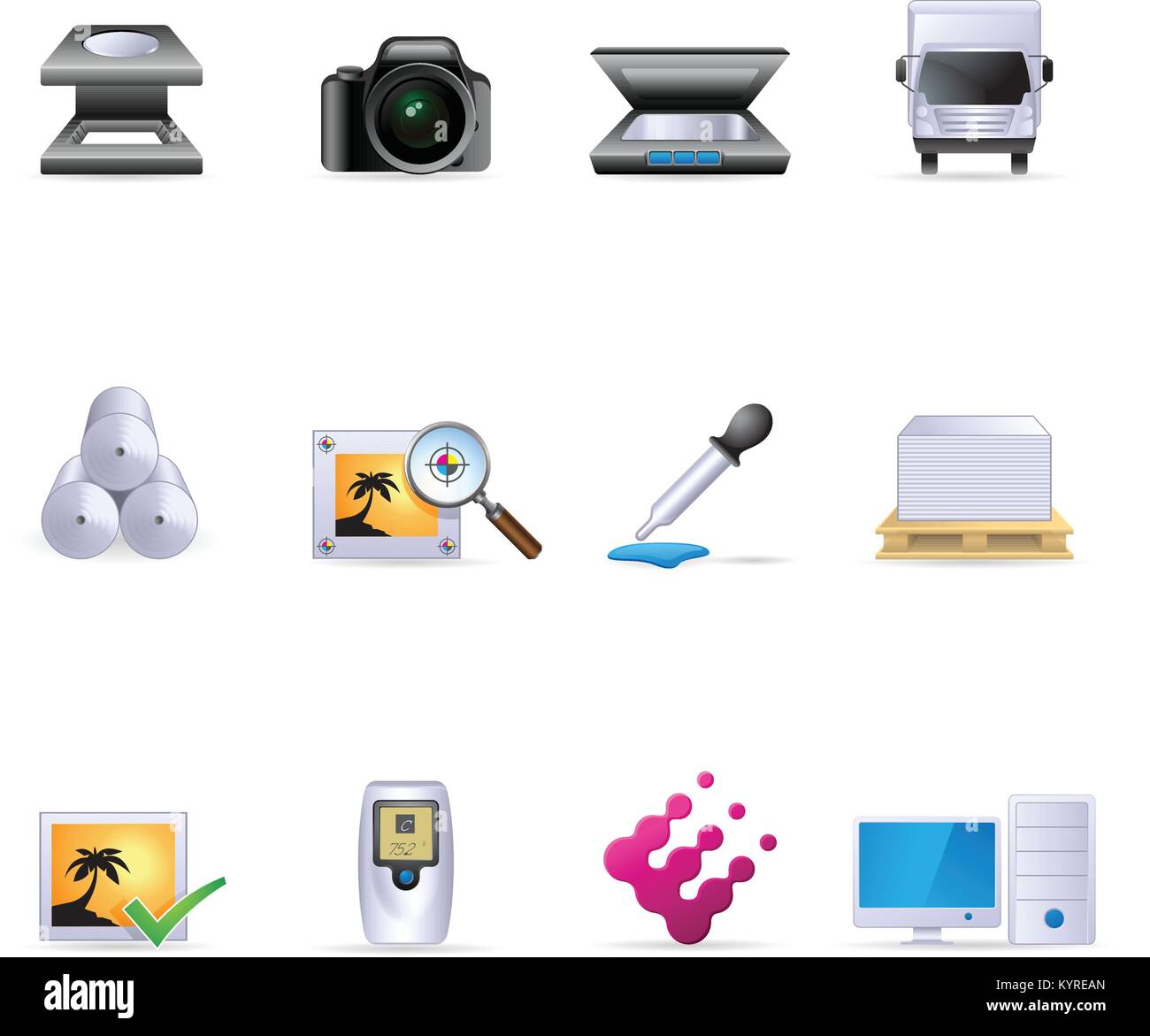 Printing and graphic design icon set Stock Vector Image & Art - Alamy