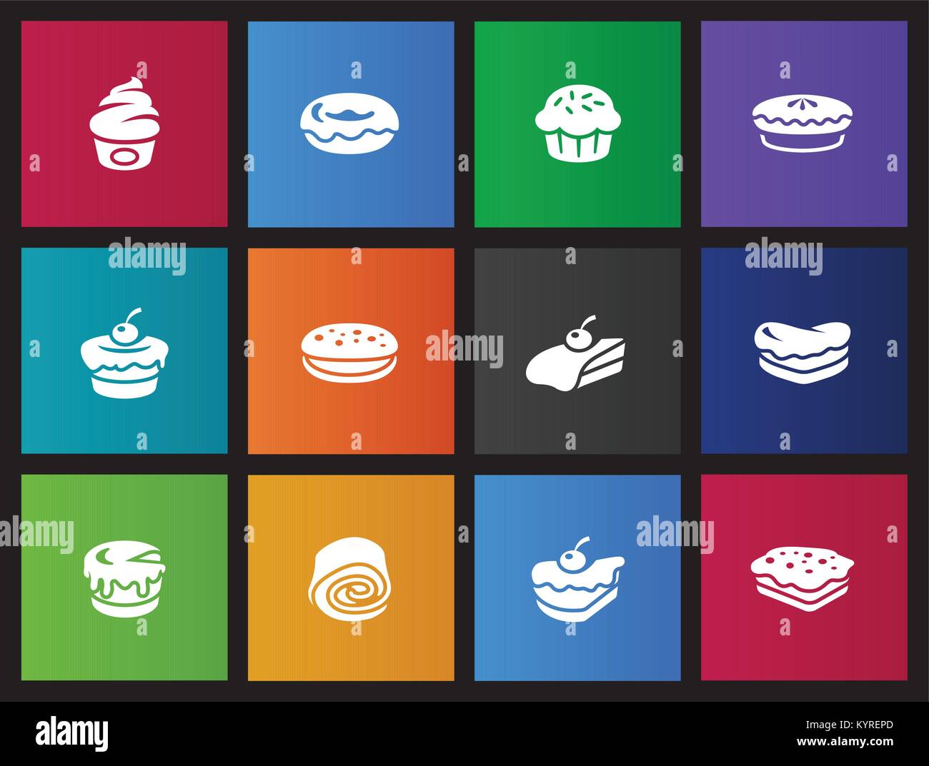 Cake icons in colorful style Stock Vector Image & Art - Alamy