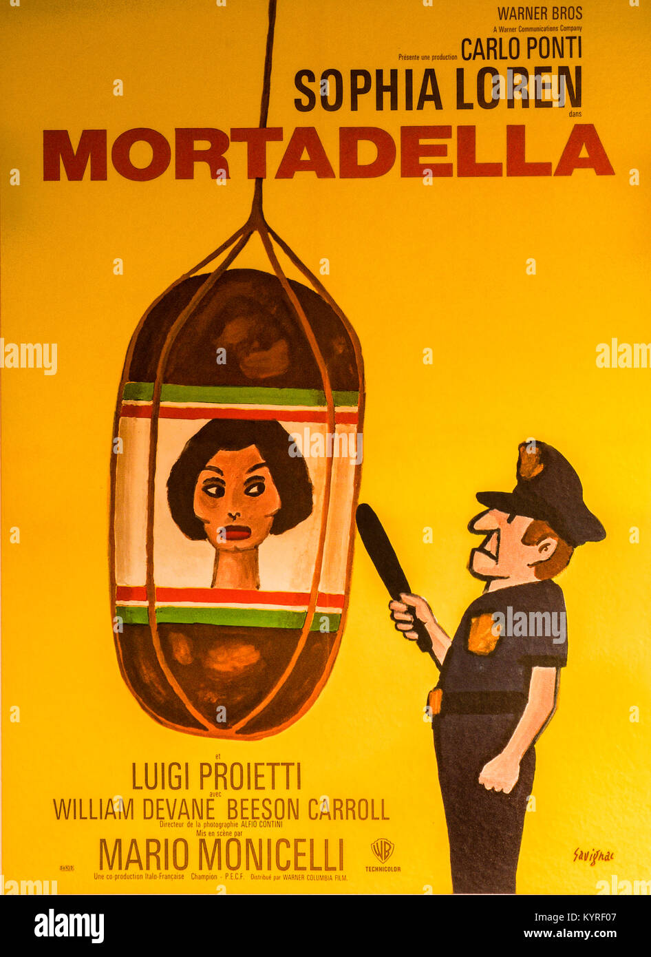 Italy Emilia Romagna Bologna FICO Eataly World Bologna - Consortium  Mortadella Bologna IGP - poster of film Mortadella by Monicelli Stock Photo  - Alamy