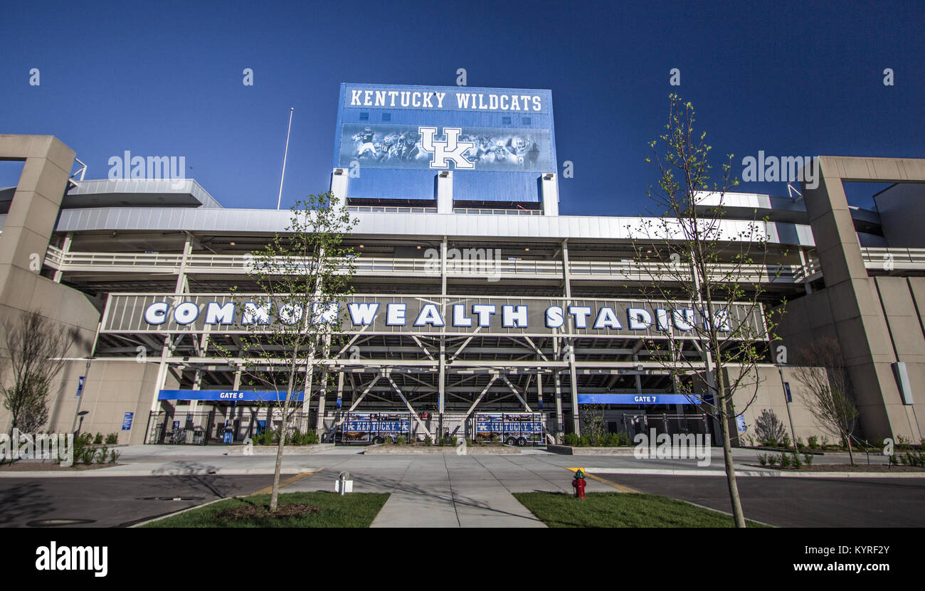 Lexington, Kentucky, USA - April 22, 2016: Entrance to the Commonwealth Stadium. The stadium is home to University of Kentucky Wildcats Football team. Stock Photo