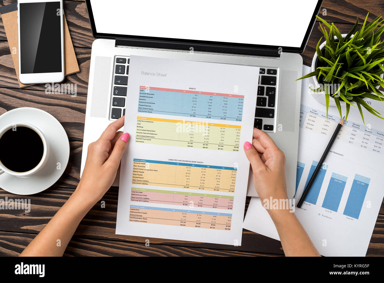 Modern office desktop Stock Photo Alamy