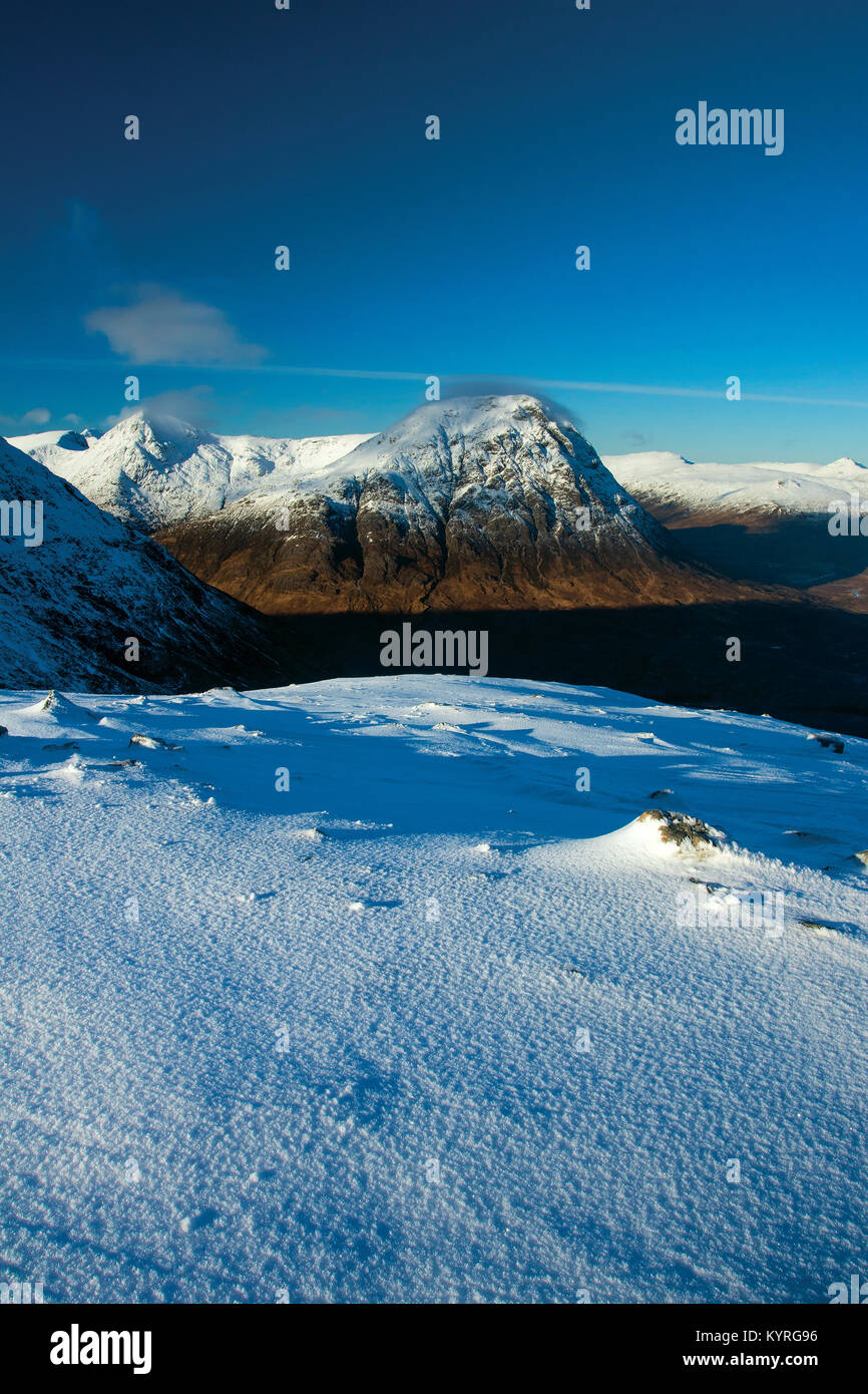 Buachaille Etive Mor from the Munro of Meall a’ Bhuiridh, Highland Stock Photo