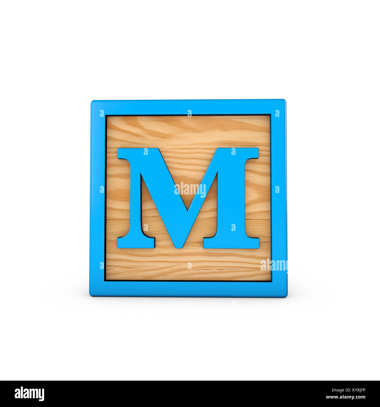 Letter M wodden childrens toy alphabet block. 3D Rendering Stock Photo Alamy