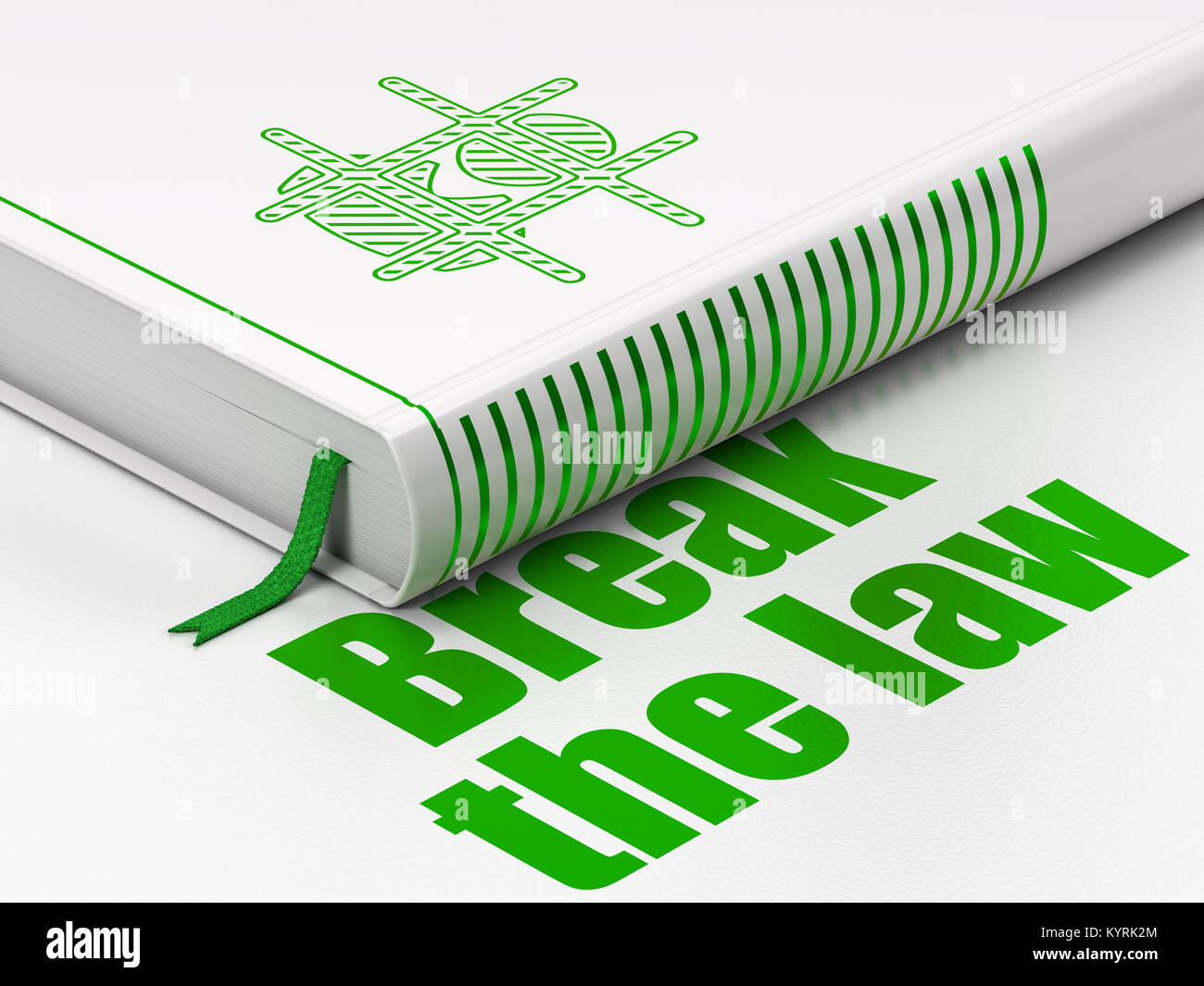 Law concept book Criminal, Break The Law on white background Stock