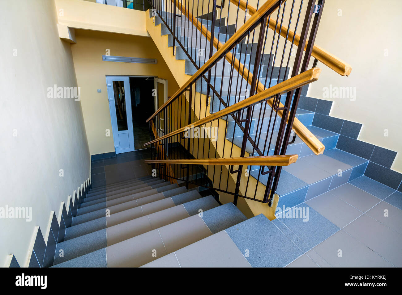 Staircase In Residential Building Interior With Stairs