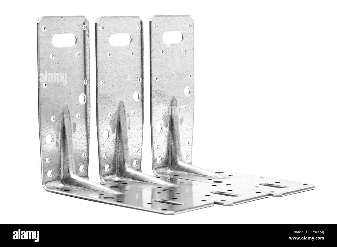 metal angle brackets isolated on white background Stock Photo - Alamy