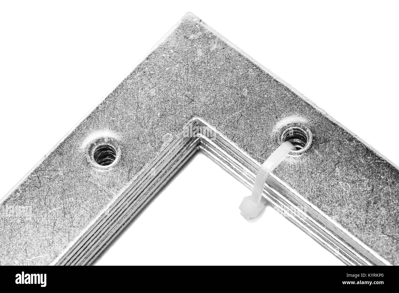 metal angle brackets isolated on white background Stock Photo - Alamy