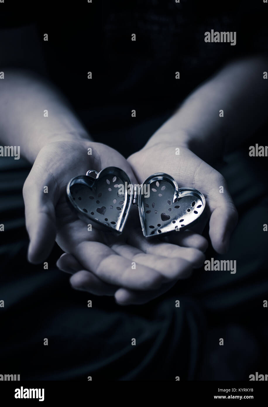 Heart shaped locket Stock Photo