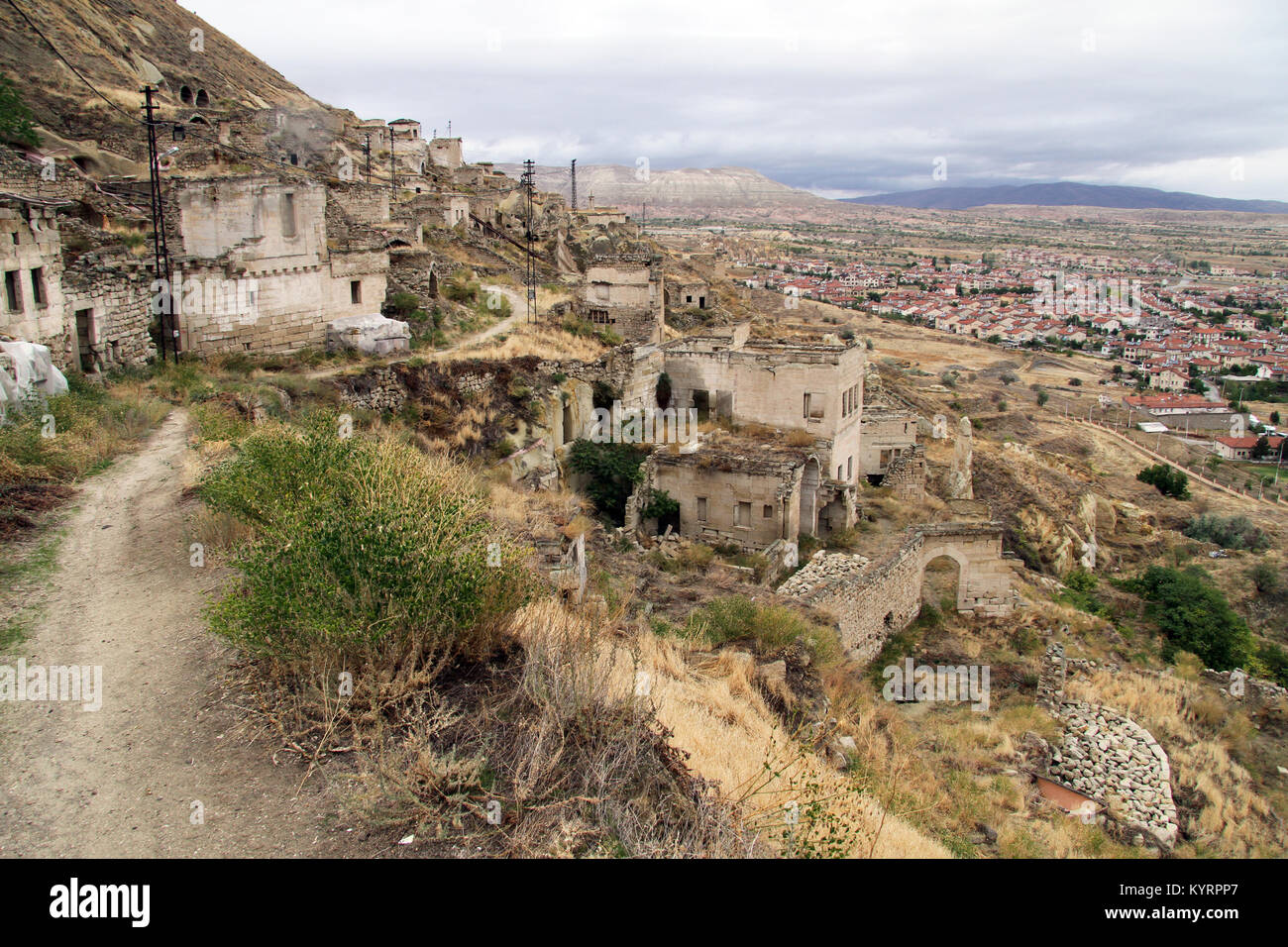 Old traditional turkish houses in Urgup, Cappadocia, Turkey Stock Photo