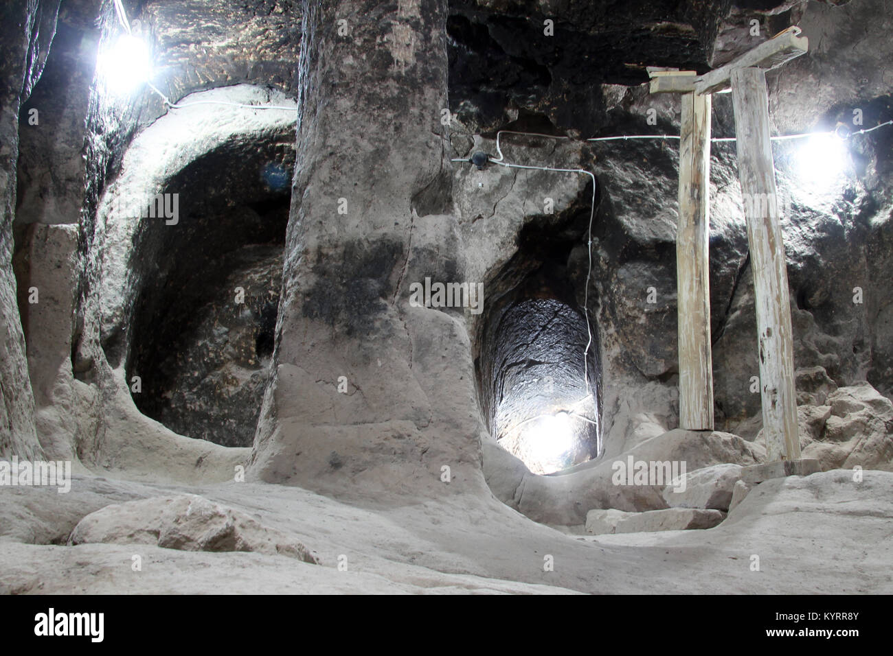 Cave in Gumusler monastery near Nigde, Turkey Stock Photo