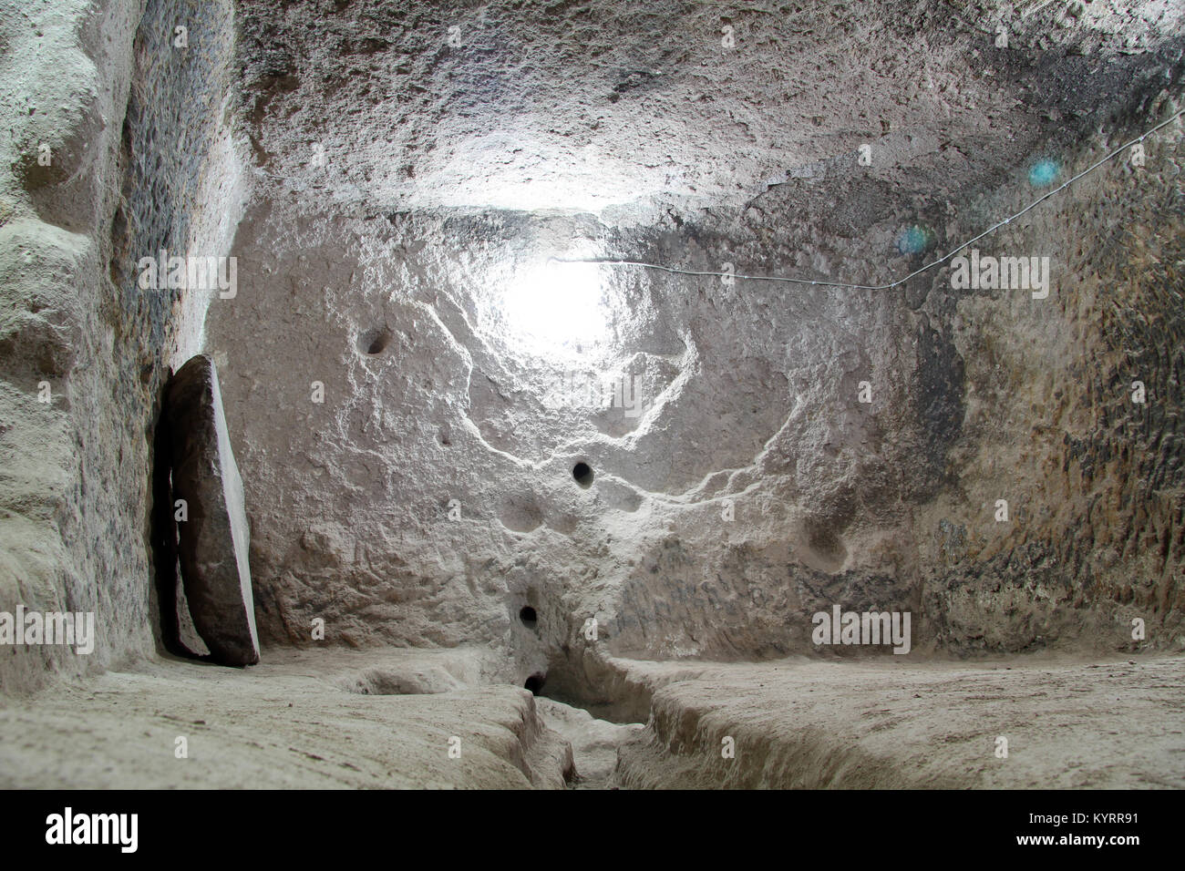 Cave in Gumusler monastery near Nigde, Turkey Stock Photo