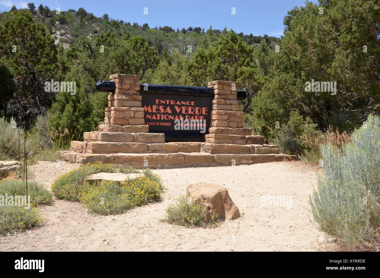 entrance to mesa verde national park colorado Stock Photo Alamy