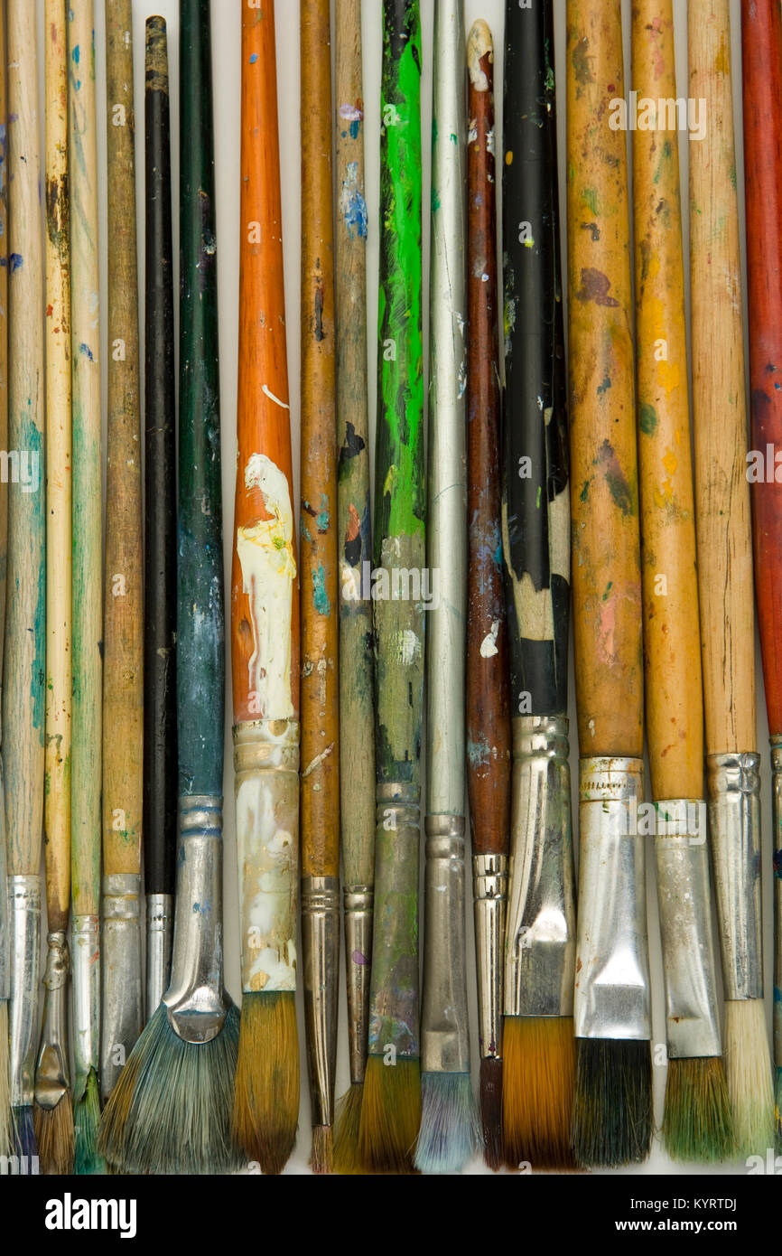 Oil Painting Brushes Stock Photo