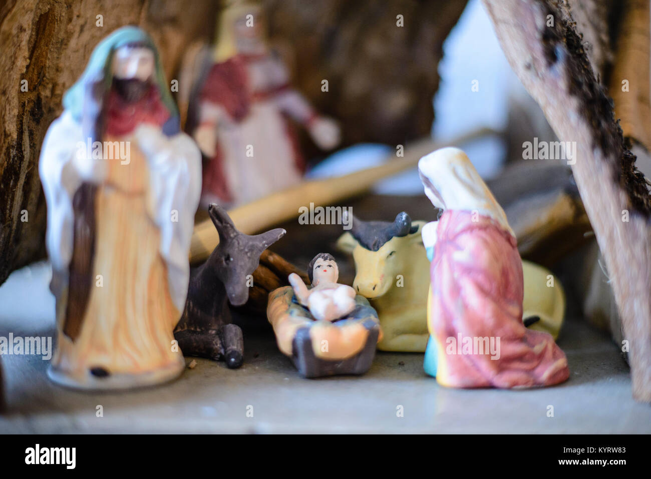 Holy family nativity christmas scene hi-res stock photography and ...