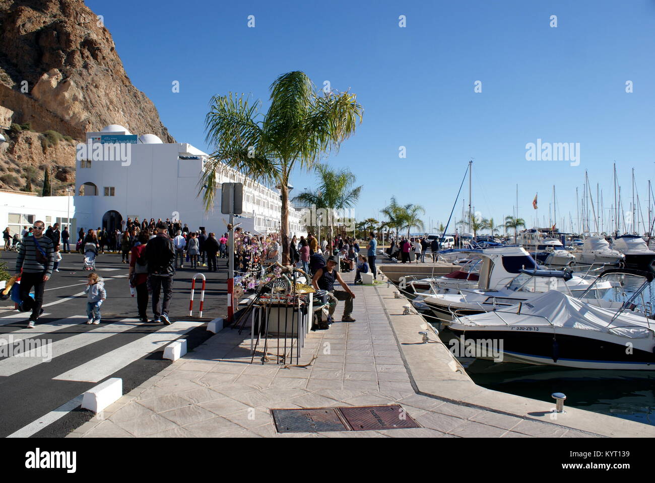 Cordoba gospel choir and craft stalls in Puerto Deportivo Aguadulce, Aguadulce, Almeria, Spain Stock Photo