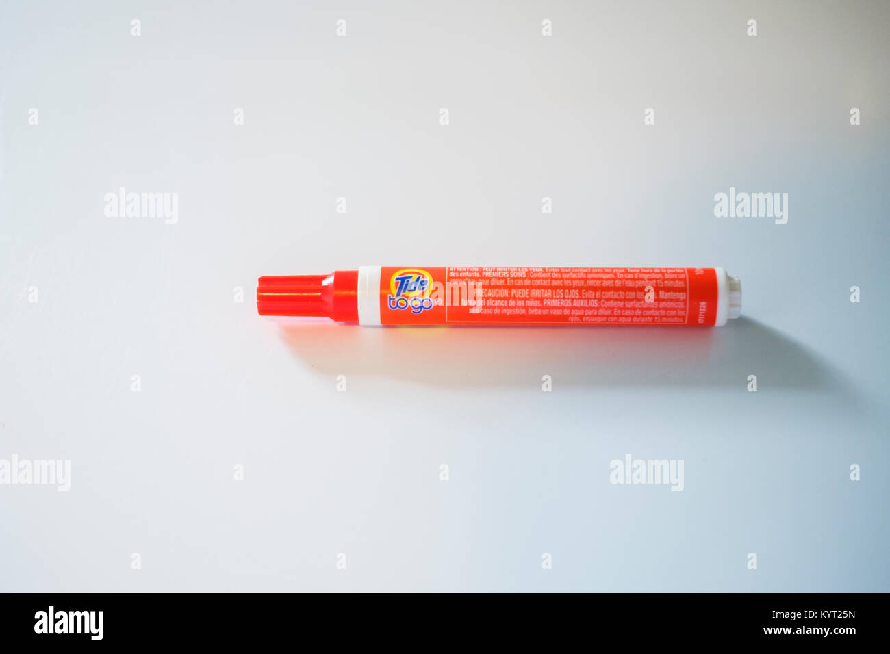 A small tube of Tide to Go, a spot remover. American product, USA. Stock Photo