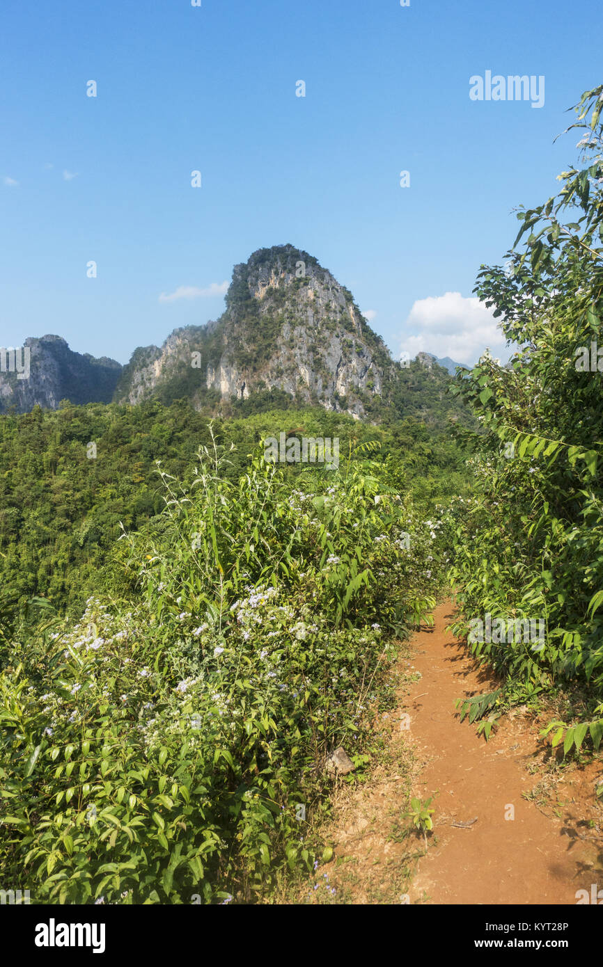 Laos Luang Prabang trekking mountain Stock Photo