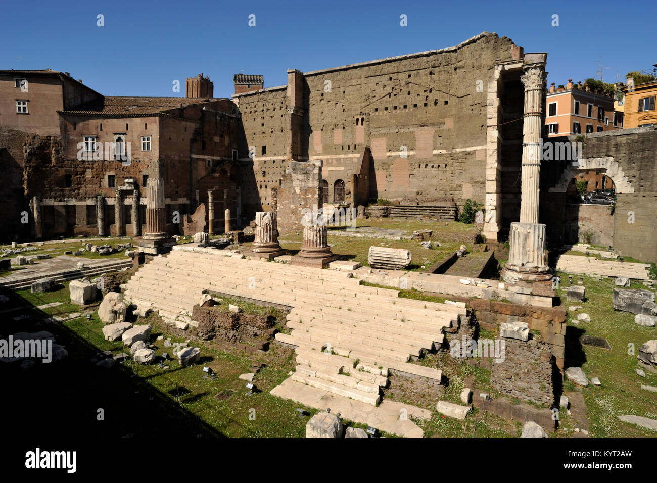 Italy, Rome, Forum of Augustus, temple of Mars Ultor the avenger (1st century AD) Stock Photo