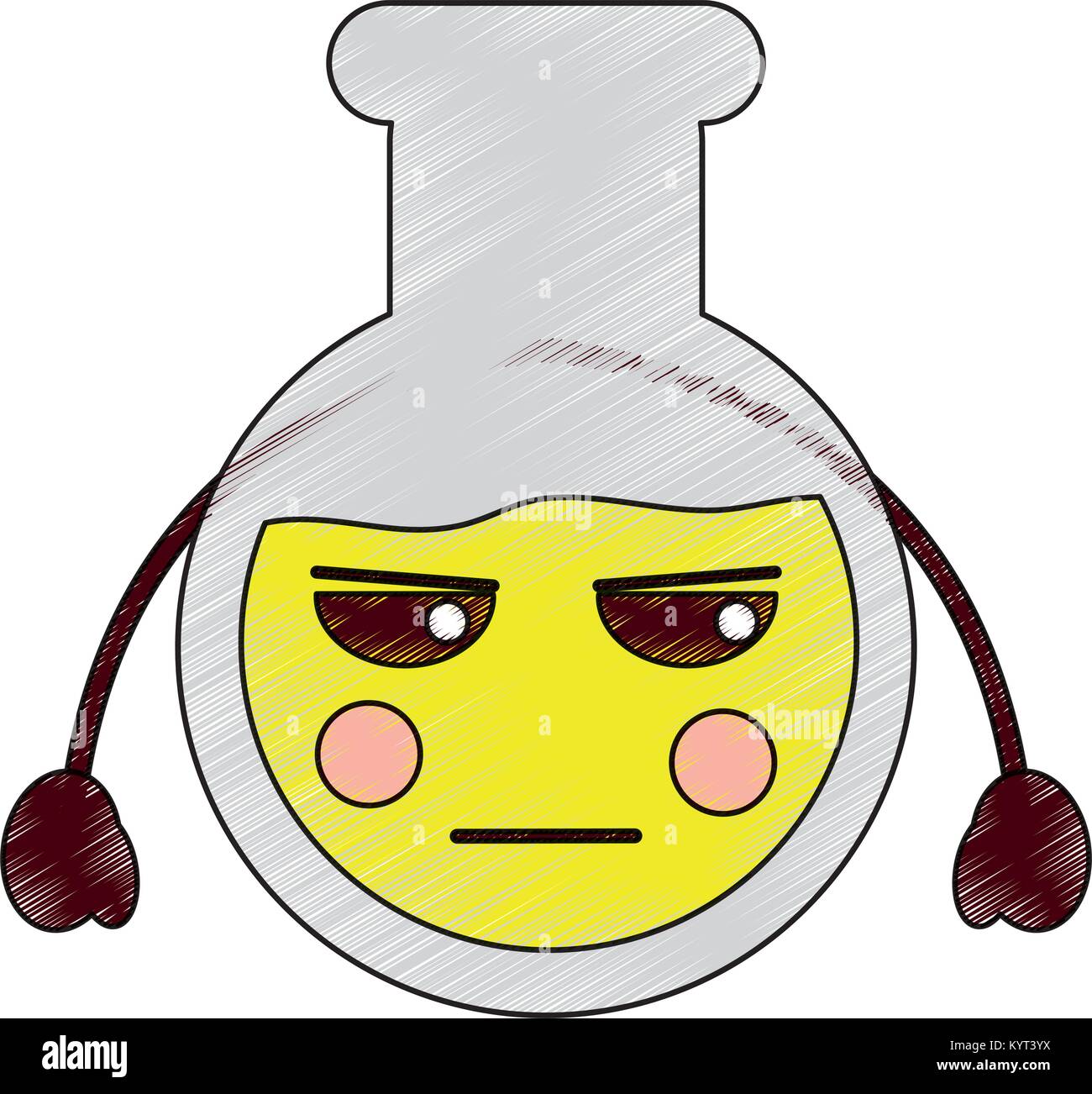 angry flask laboratory kawaii icon image Stock Vector Image & Art - Alamy