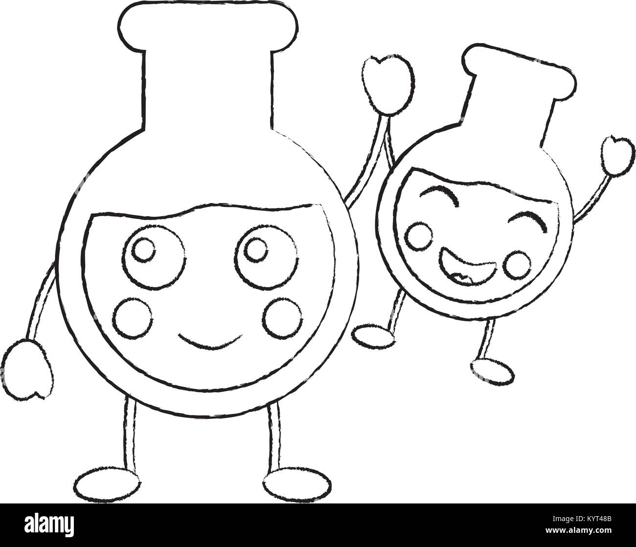 cartoon tube tests laboratory kawaii character Stock Vector Image & Art ...