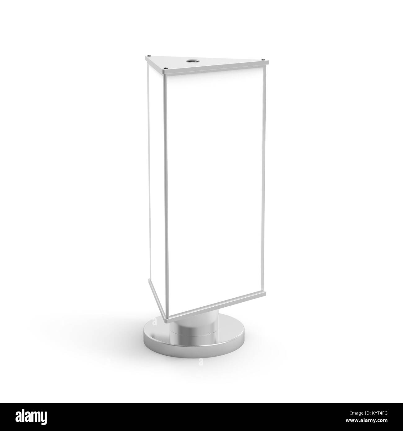 Triangle lightbox mockup, 3d rendering sign board template for