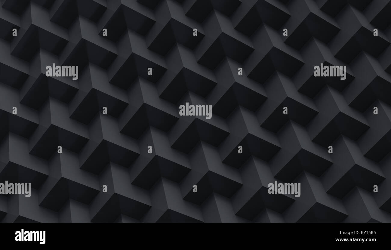 Black cube background, embed cubes geometric pattern in 3d render Stock ...