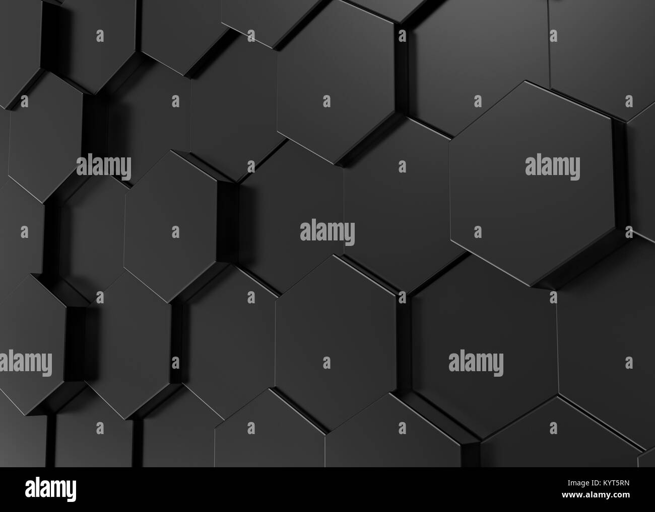 Black hexagon background, 3d render geometric pattern wallpaper Stock Photo  - Alamy